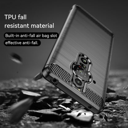 Brushed TPU phone case with carbon-fiber corner panel and dual camera cutouts