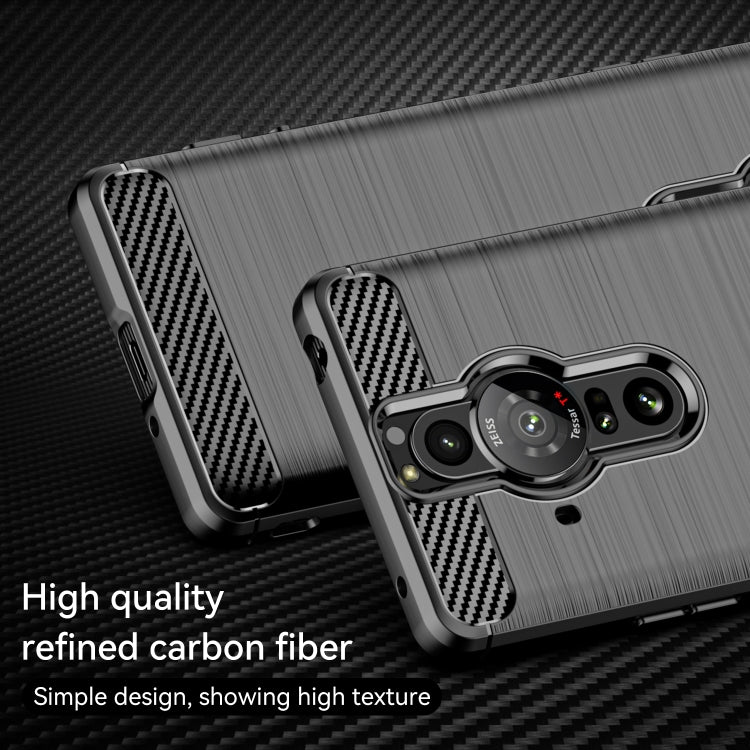 Brushed TPU phone case with carbon-fiber corner panels and raised camera protection