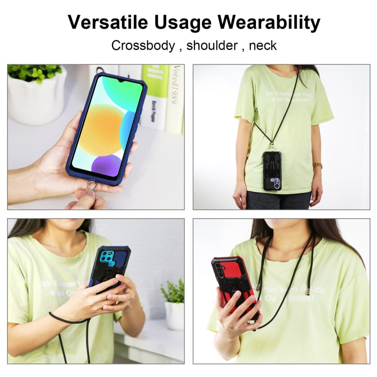 Shockproof phone case with adjustable neck crossbody lanyard for hands-free carry