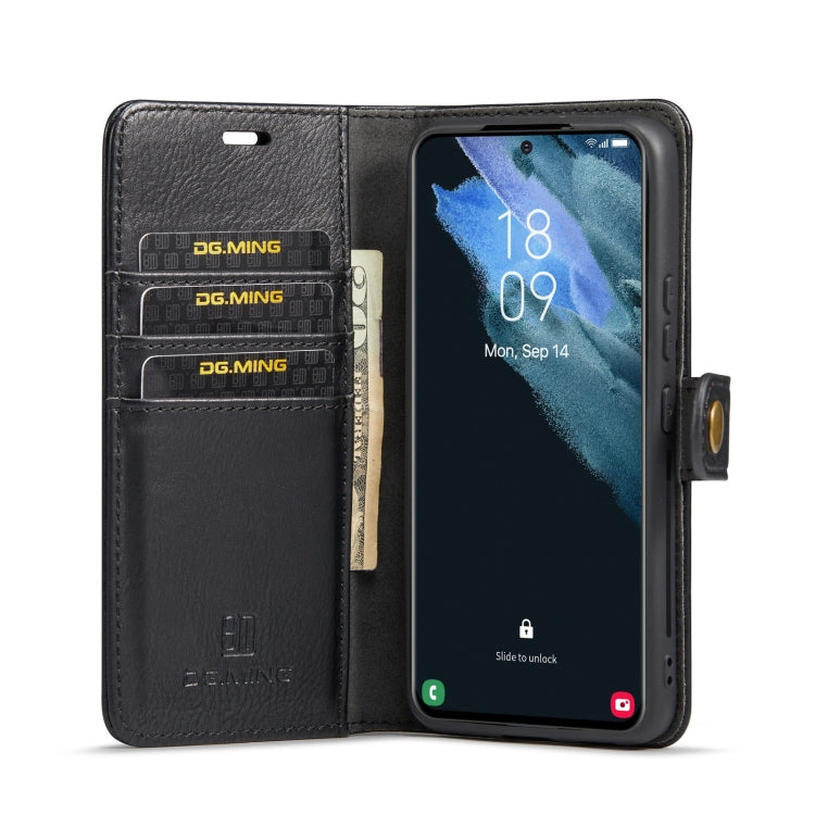 Black Crazy Horse texture folio phone case with magnetic clasp and card holder