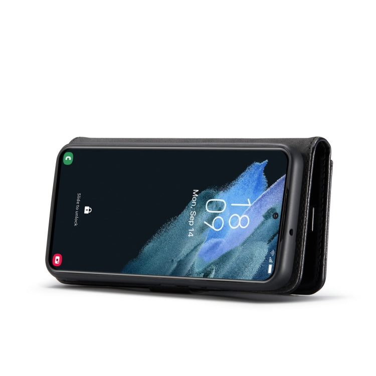 Black Crazy Horse texture leather phone case with folio stand and magnetic closure