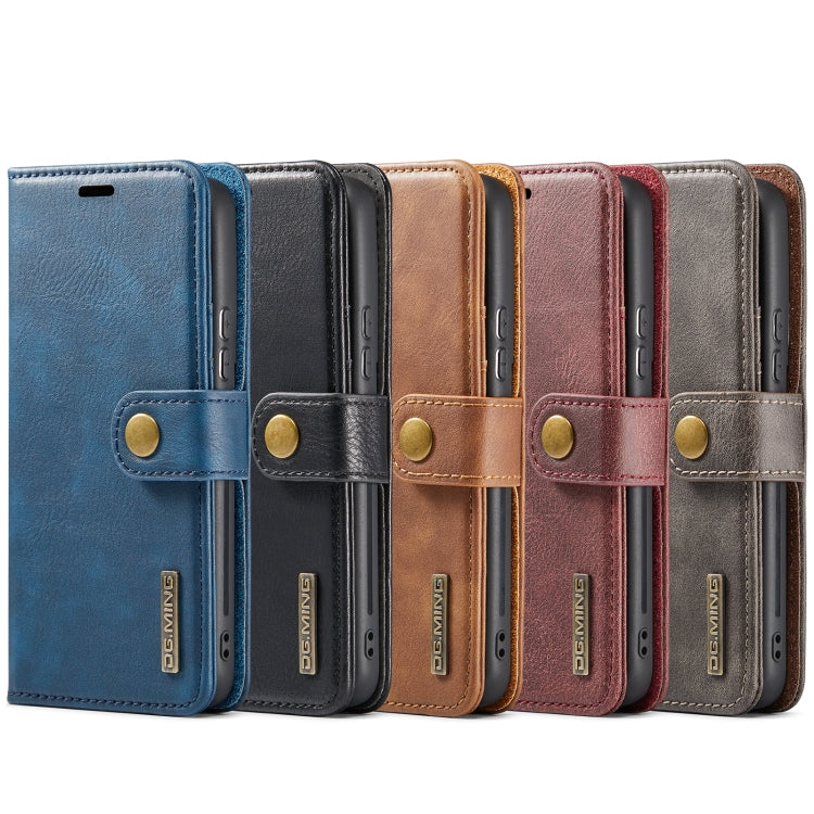 Multi-color leather flip phone cases with magnetic strap and camera cutouts
