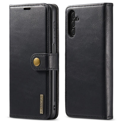 Dark grey crazy-horse leather phone case with folio cover and magnetic snap