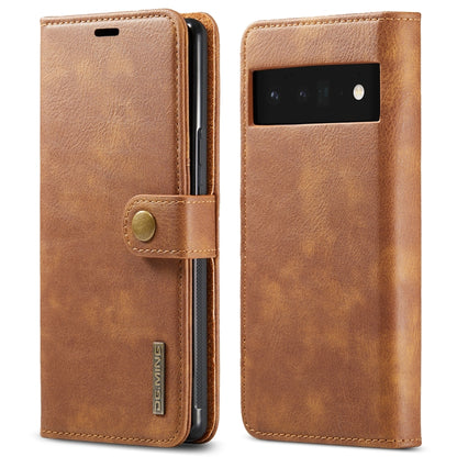 Brown leather flip phone case with magnetic strap and inner camera window