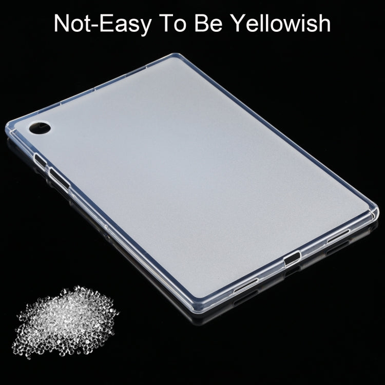 Clear anti-yellowing TPU tablet case, slim back with camera and port openings