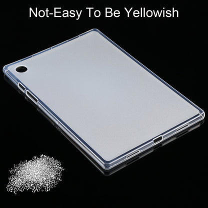 Clear anti-yellowing TPU tablet case, slim back with camera and port openings