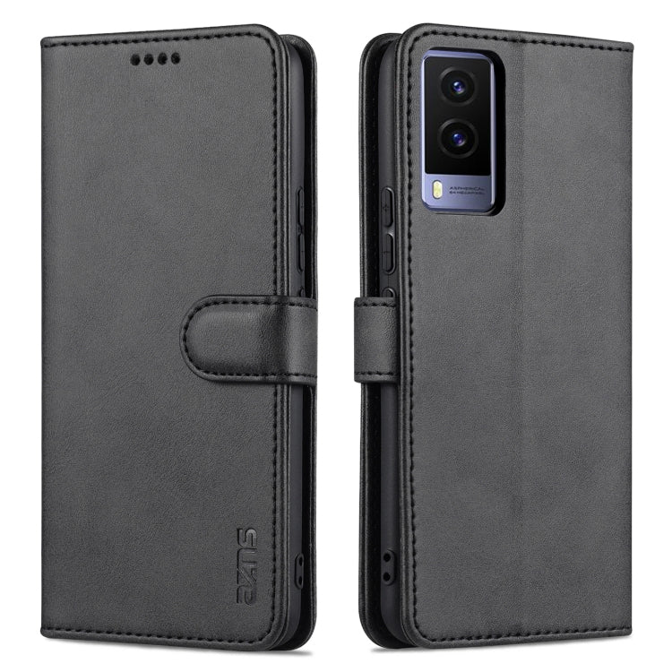Black calf-texture flip leather phone wallet case with magnetic strap and camera cutout