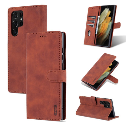 AZNS leather-look flip phone case in brown with front flap and angled stand