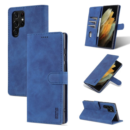 Blue calf-texture flip leather phone case with card pocket and stand