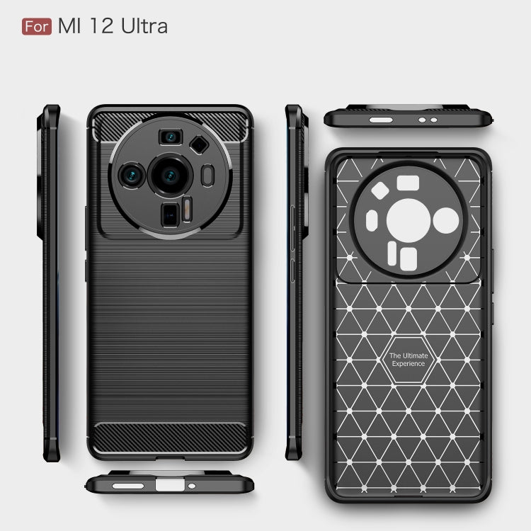 Black TPU phone case for Xiaomi Mi 12 Ultra, front, back, and side profiles