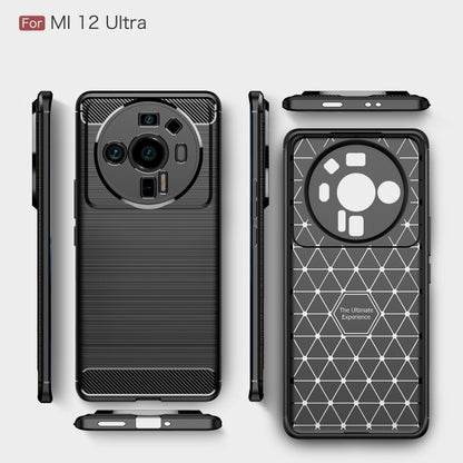 Black TPU phone case for Xiaomi Mi 12 Ultra, front, back, and side profiles
