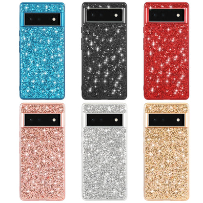 Glitter TPU phone case color set: blue, black, red, rose gold, silver, gold.