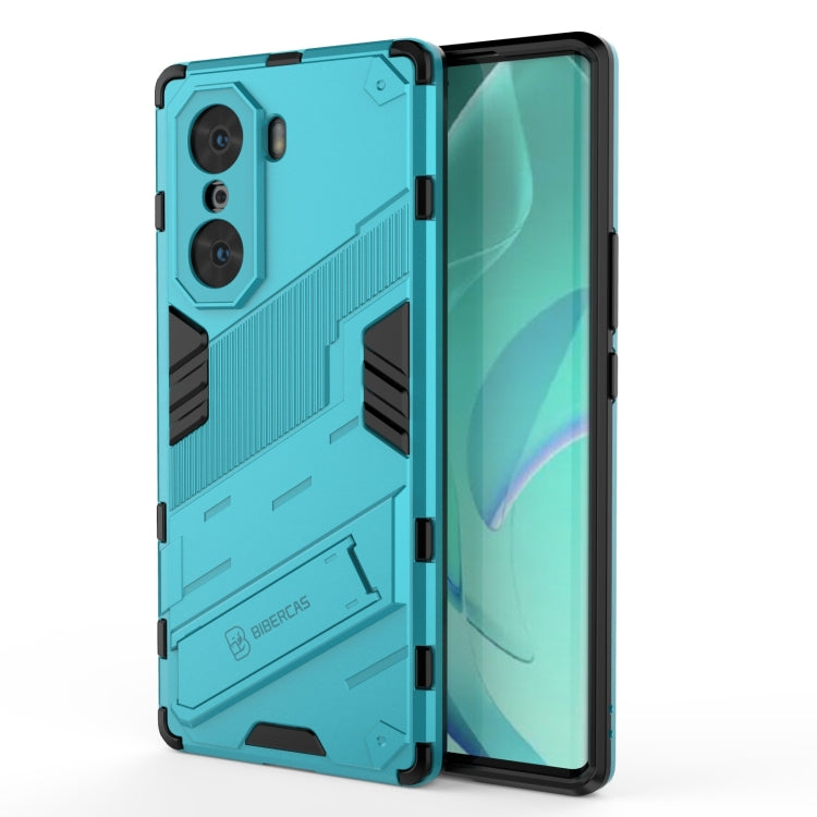 2-in-1 armored phone case (PC + TPU) in light blue, rugged protective bumper