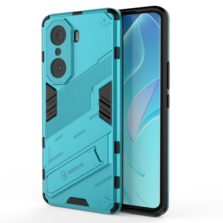 2-in-1 armored phone case (PC + TPU) in light blue, textured grip and camera cutouts