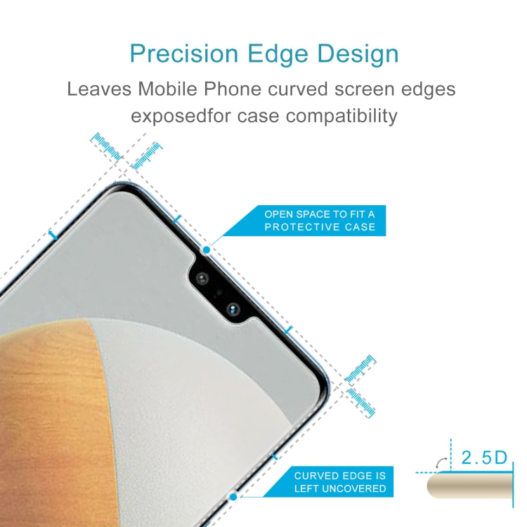 Tempered glass screen protector with 2.5D curved edge for case compatibility