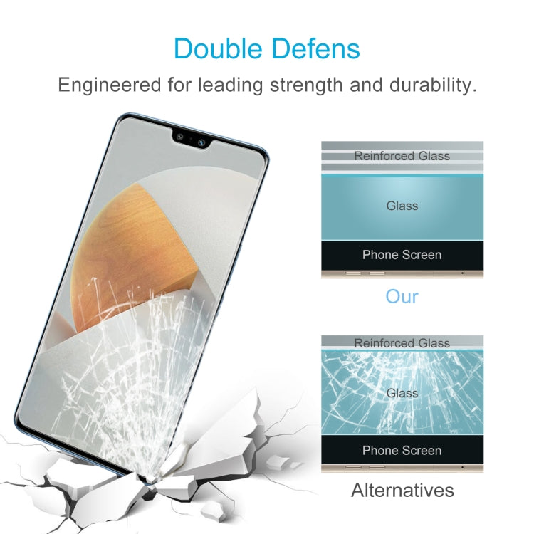 Tempered glass screen protector film with reinforced glass and double-defense durability