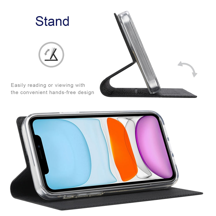 Black folio phone case with stand viewing angle and secure front cover