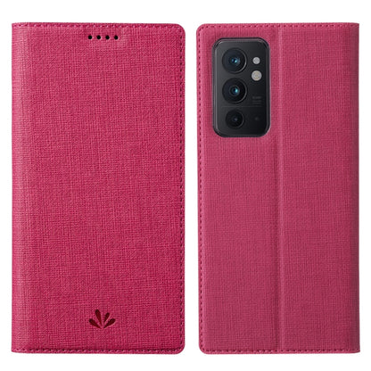 Rose red folio phone case with magnetic closure and camera cutout, protective cover