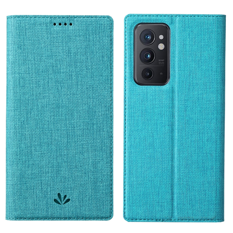 Teal fabric magnetic folio phone case with camera cutout and top speaker holes