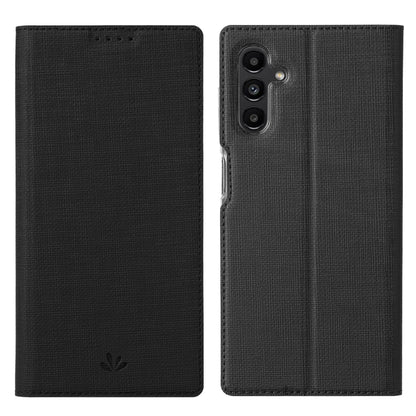 Black textured magnetic folio phone case with camera cutout and top speaker holes