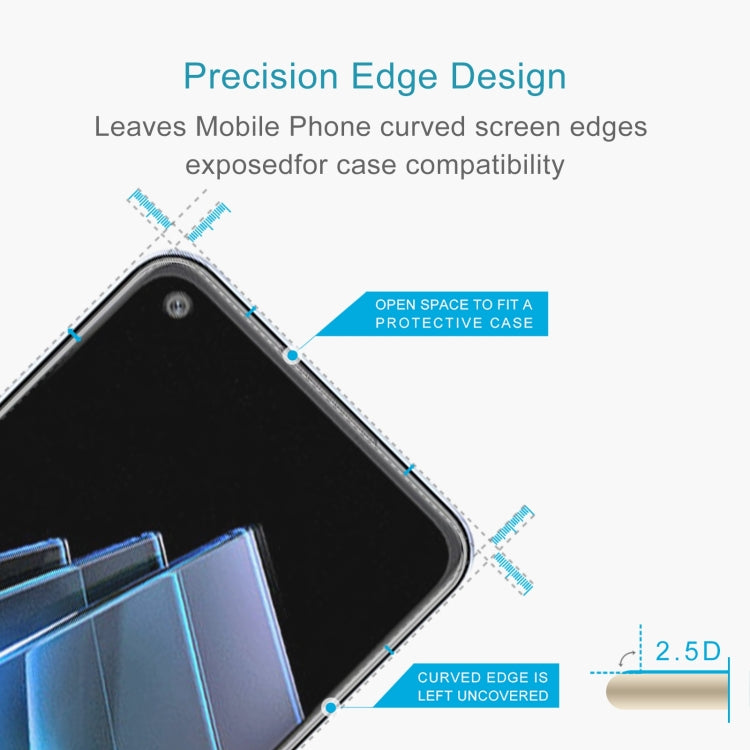 2.5D curved tempered glass edge screen protector with case-compatible open space