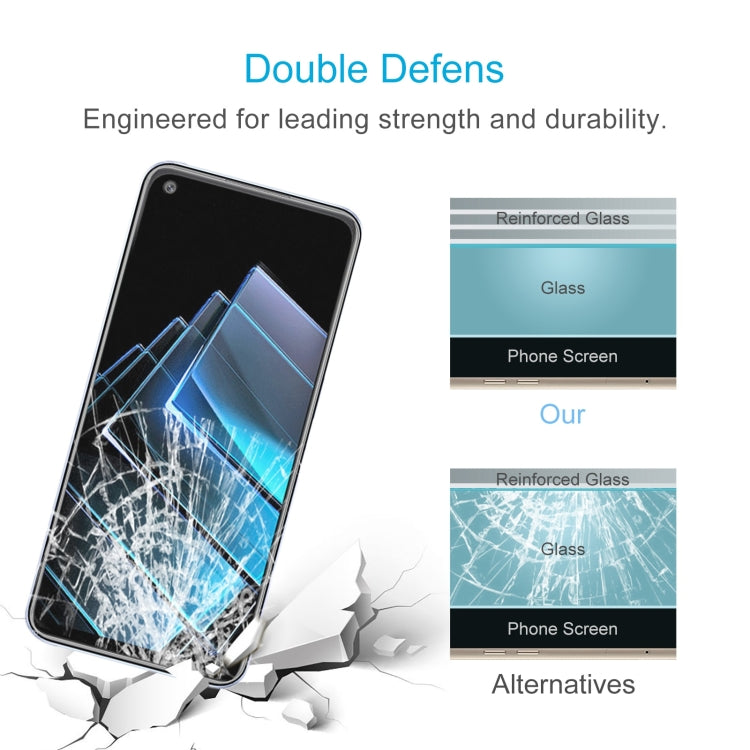 Impact-resistant tempered glass screen protector with reinforced glass layer and cracks demo