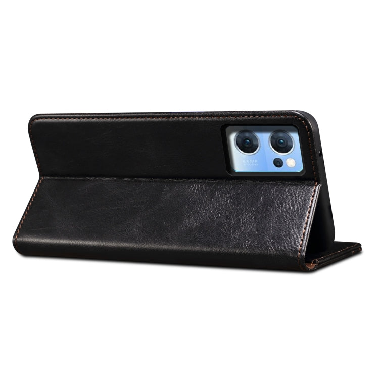 Black leather folio phone case with stand cover and camera window