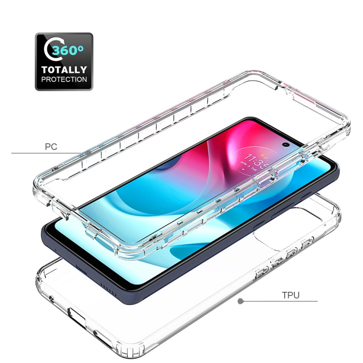 Transparent rugged phone case with raised edge protection for Moto G60S