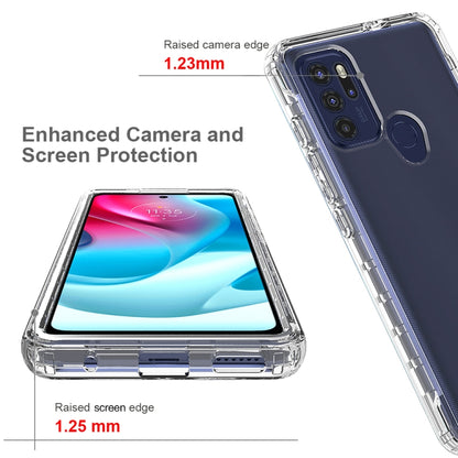 Transparent phone case with raised camera and screen protection for Moto G60S