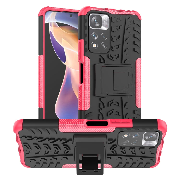 Red and black tire-texture TPU/PC phone case with front and side camera cutouts.