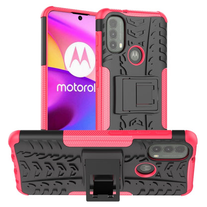 Red tire-texture phone case with built-in holder, TPU+PC protection