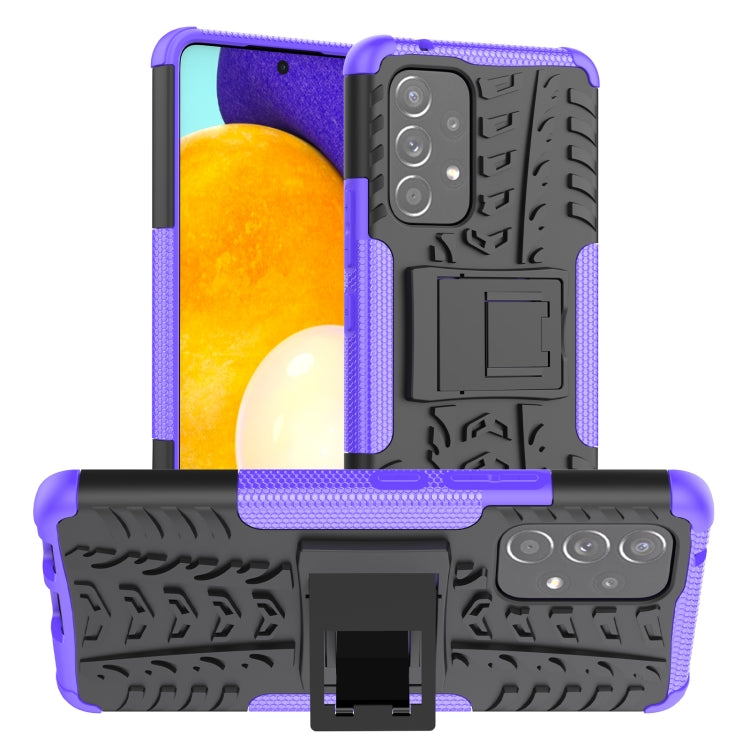 Purple tire-texture phone case with holder and multi-lens camera cutout, TPU+PC