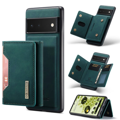 Green multi-card phone wallet case with magnetic flip cover and built-in card slots