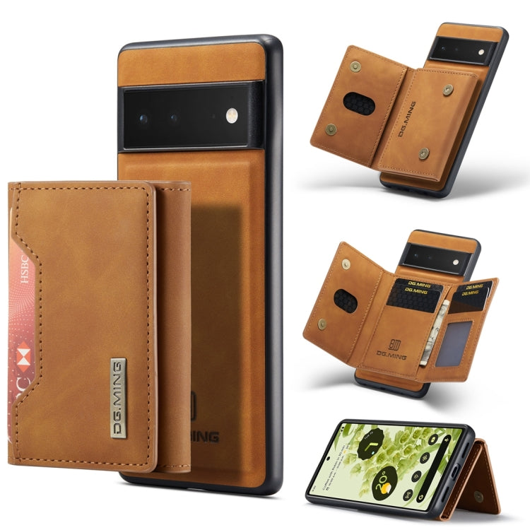 Tan multi-card phone wallet case with magnetic flip cover and front card pocket