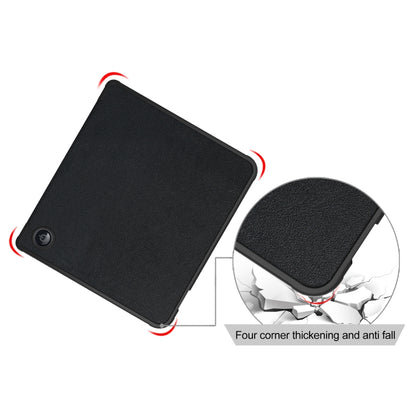 Black leather tablet e-reader case with textured finish and reinforced corners