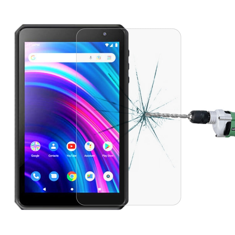 Tempered glass screen protector for BLU M8L tablet, clear film with rounded edges