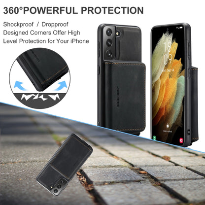 Black leather flip wallet phone case with secure magnetic closure and raised corners