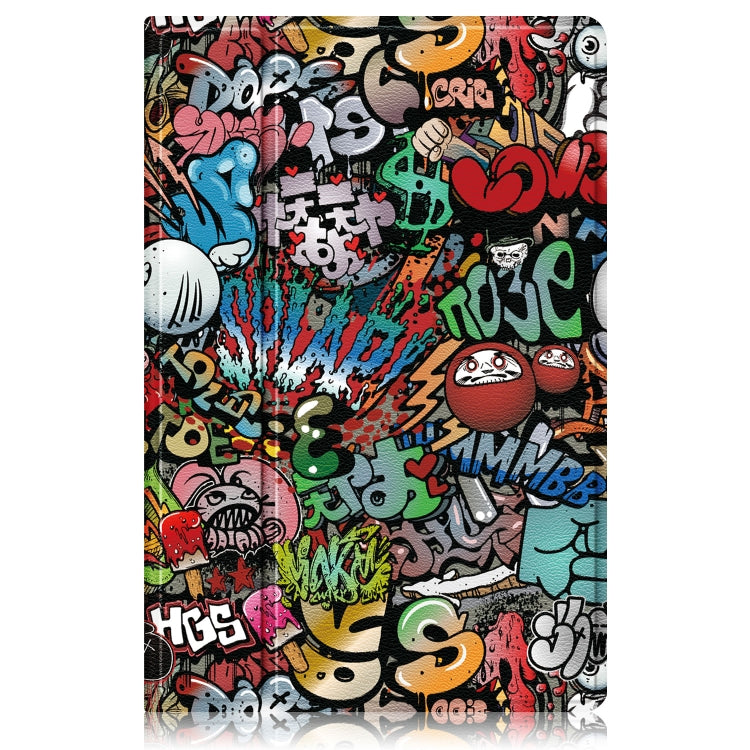 Graffiti patterned tablet case cover with bold cartoon design