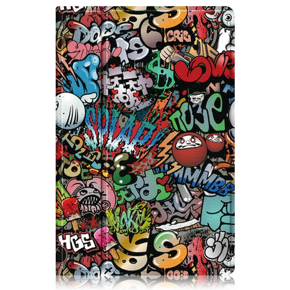 Graffiti patterned tablet case cover with bold cartoon design
