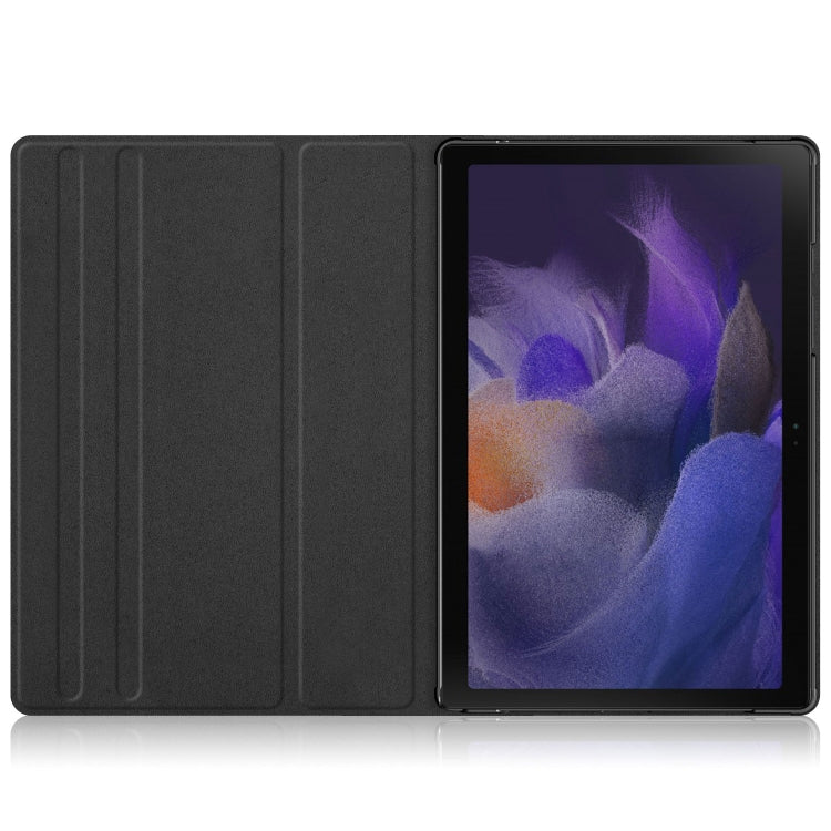 Black folding leather tablet case with front cover and kickstand