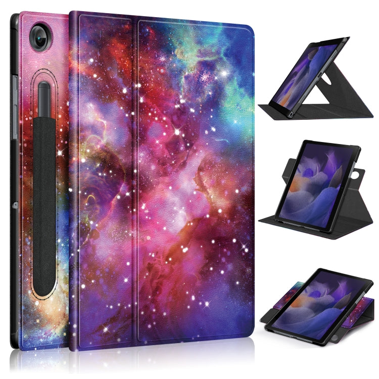 Milky Way galaxy patterned leather tablet case with tri-fold stand