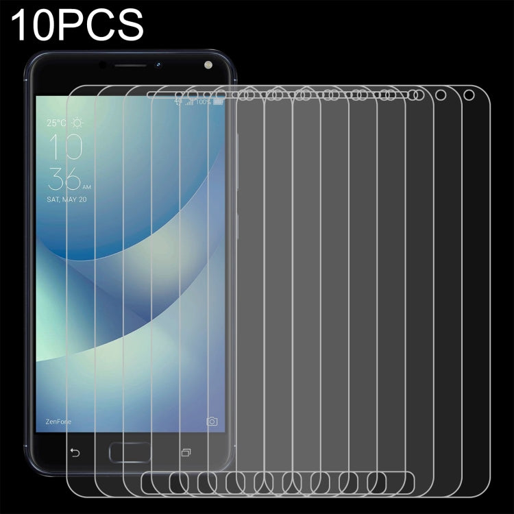 Set of 10 clear tempered glass screen protector films with 2.5D rounded edges