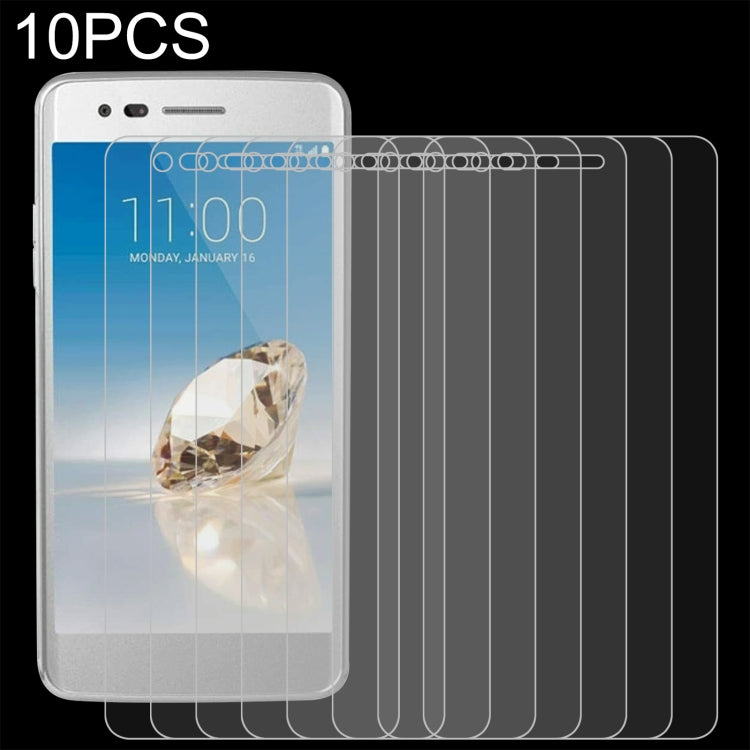 Set of 10 tempered glass screen protector films, clear with 2.5D rounded edges