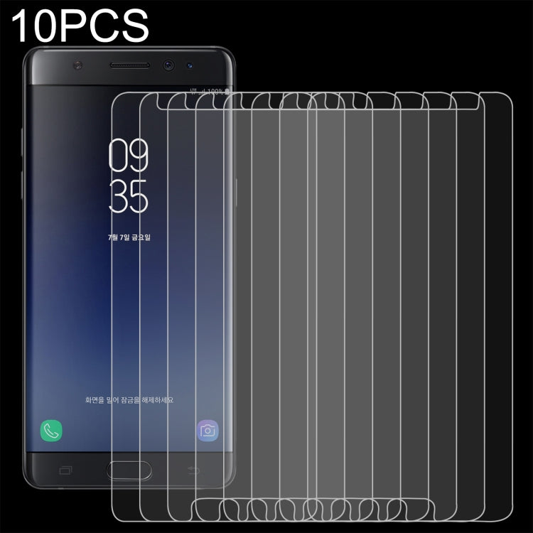 Set of 10 clear tempered glass screen protector films with 2.5D rounded edges