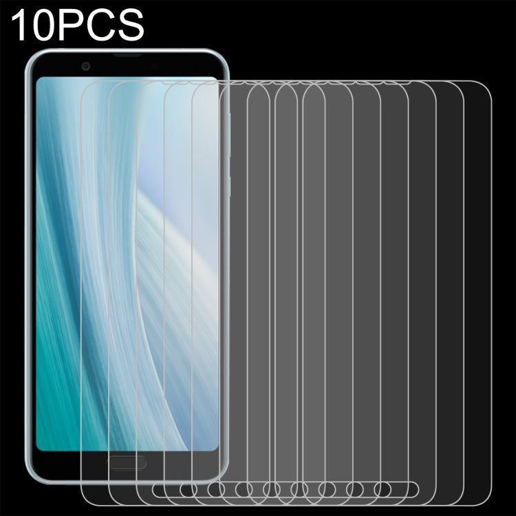 10-pack tempered glass screen protector sheets aligned over a phone screen