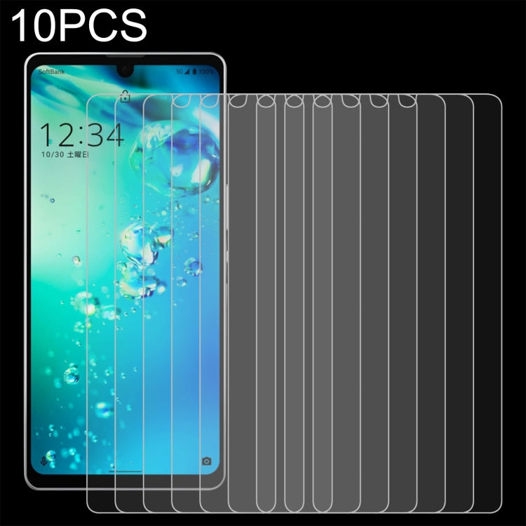 Set of 10 clear tempered glass screen protector films with 2.5D rounded edges