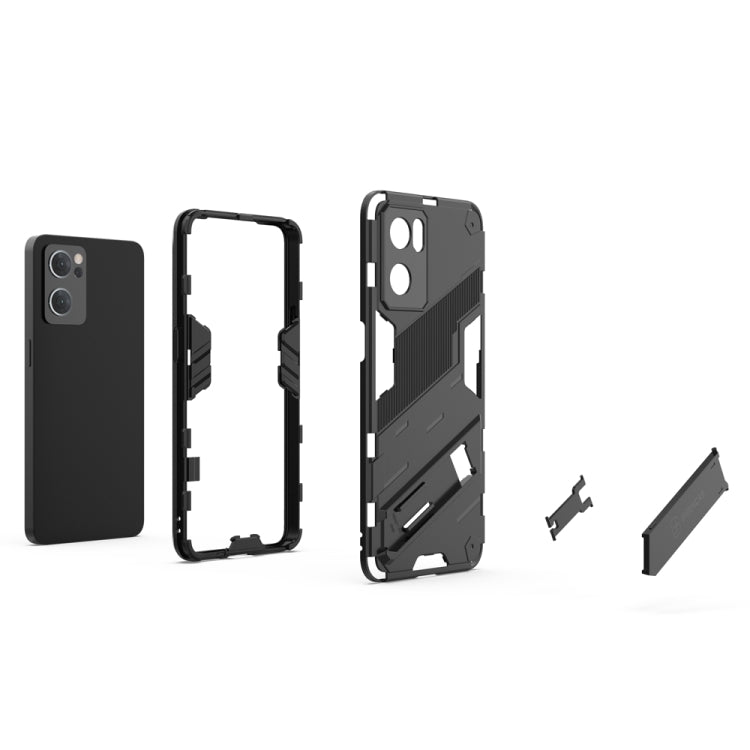 Black rugged phone case components with armor-style frame and protective shell pieces