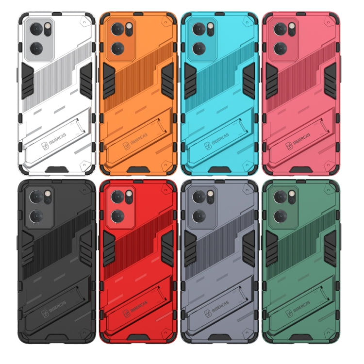 Assorted colors rugged phone cases with kickstand and textured armor for OPPO Reno7