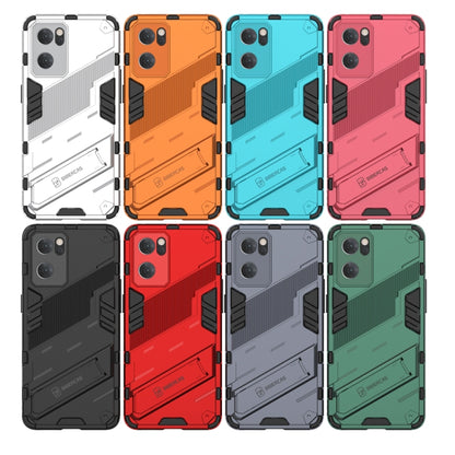 Assorted colors rugged phone cases with kickstand and textured armor for OPPO Reno7