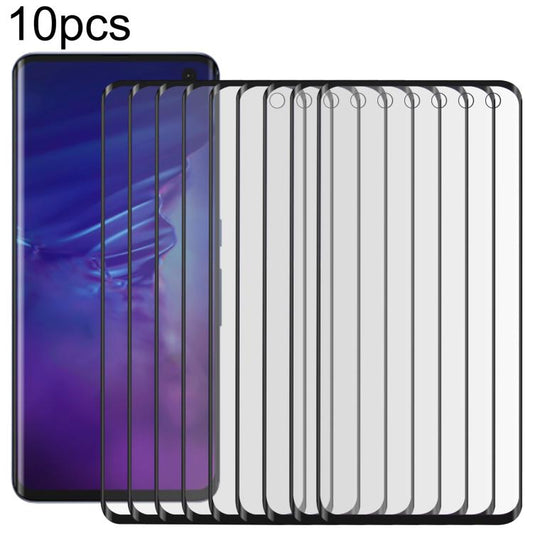 10-pack clear 2.5D tempered glass screen protectors with rounded edges